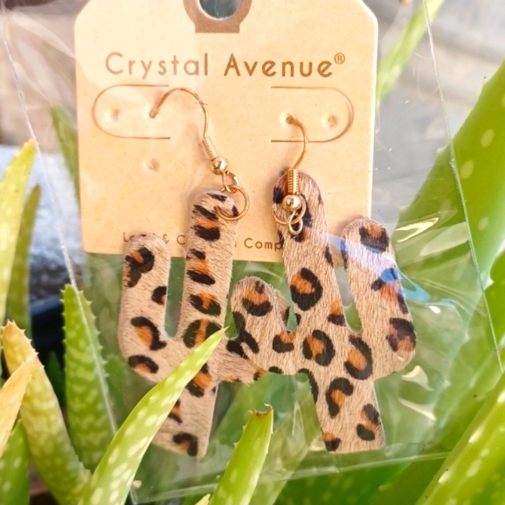 Leopard Cactus Earrings